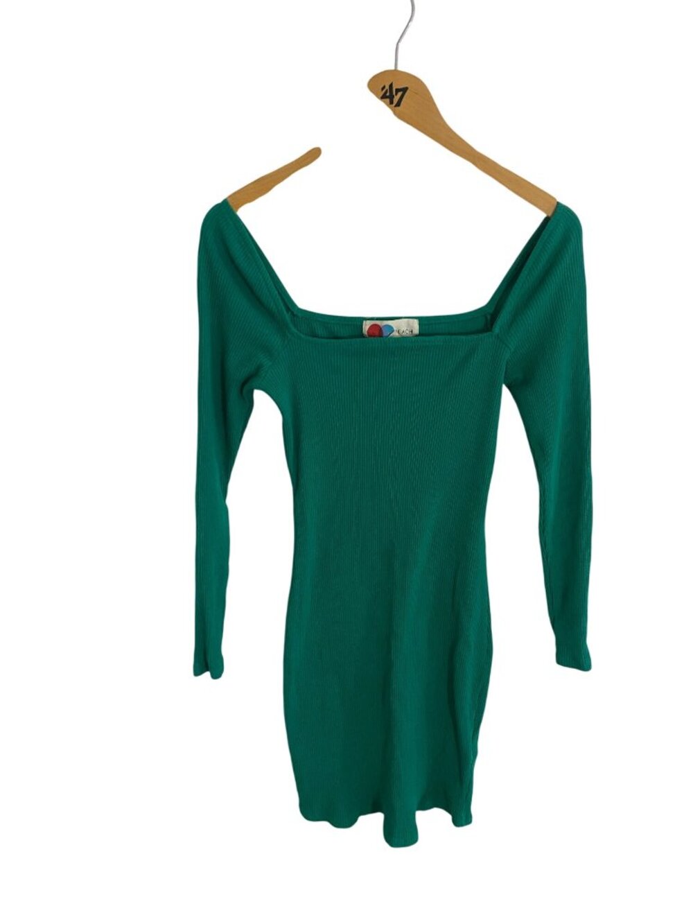 Free People Beach Women's green Long sleeve Ribbed Body Con Dress - Large